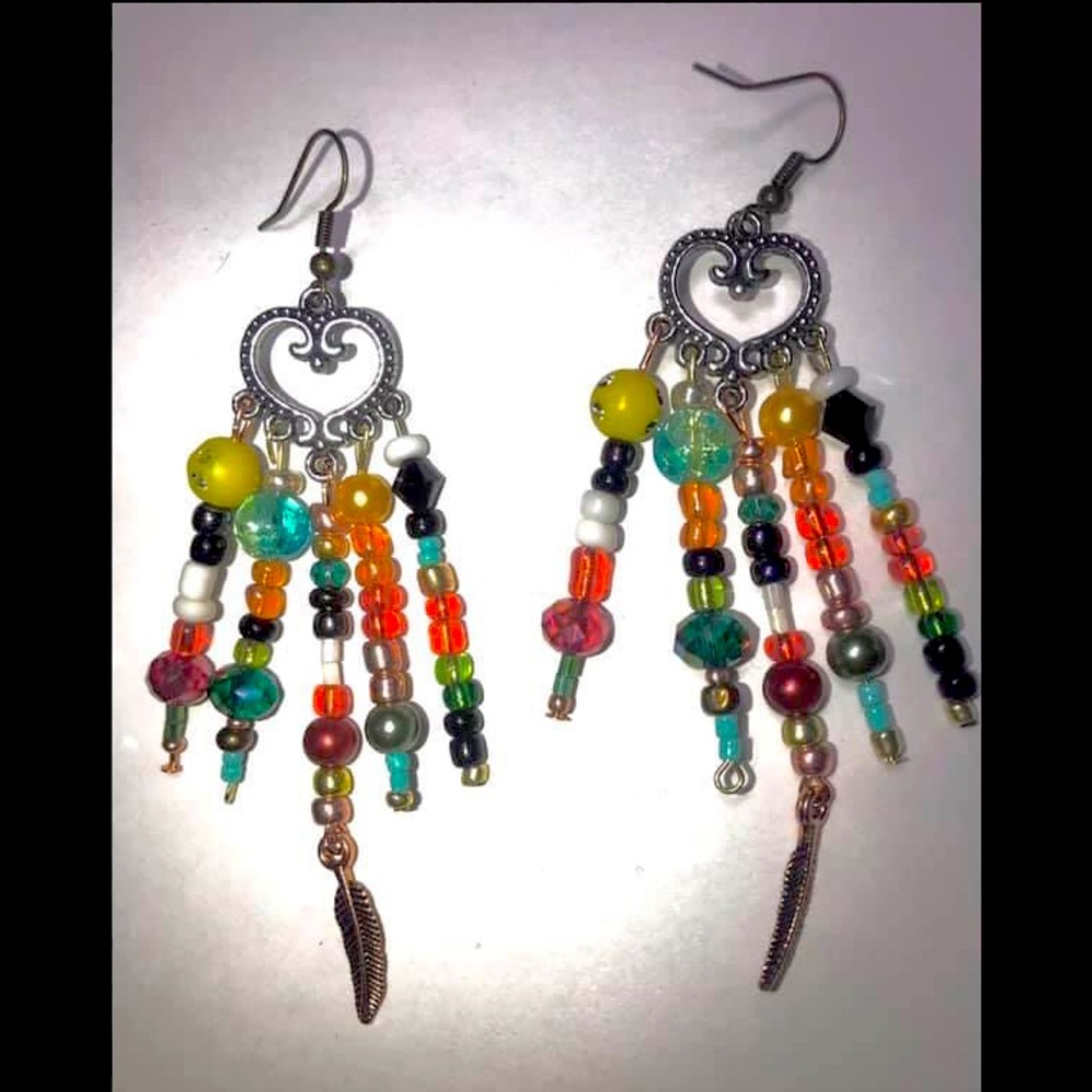 Handmade Heart Earrings 🍂